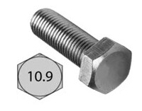 M10 - 1.50 X 45 12.9 HEX CAP SCREW COARSE PLAIN FINISH